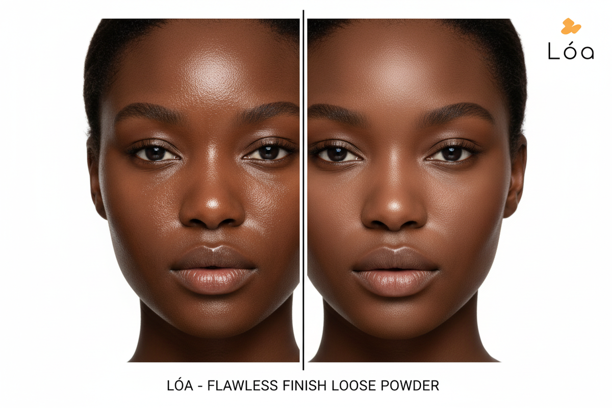 Oil Control Setting Powder Lilac - Before & After Dark Skin