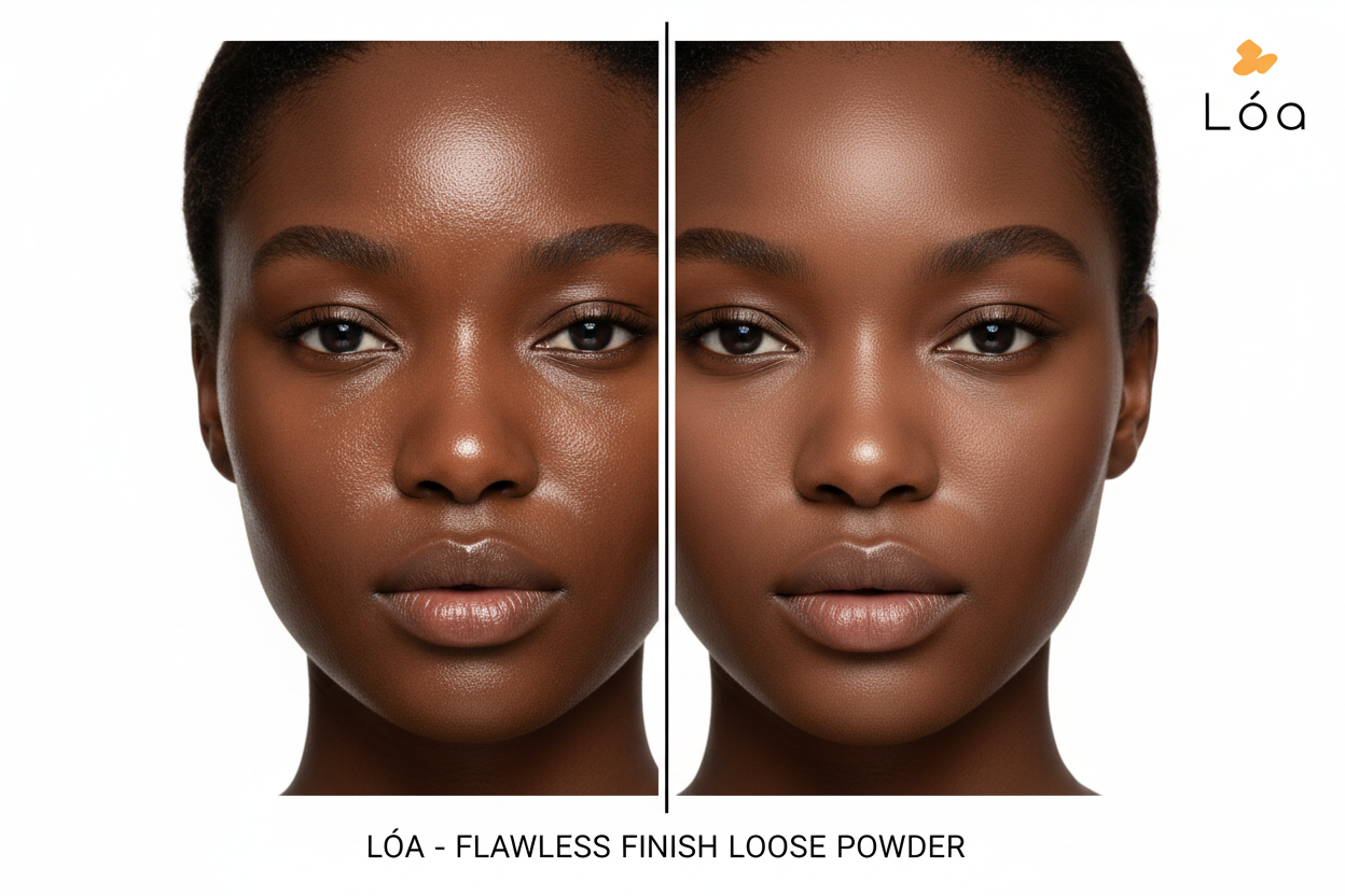 Oil Control Setting Powder Lilac - Before & After Dark Skin
