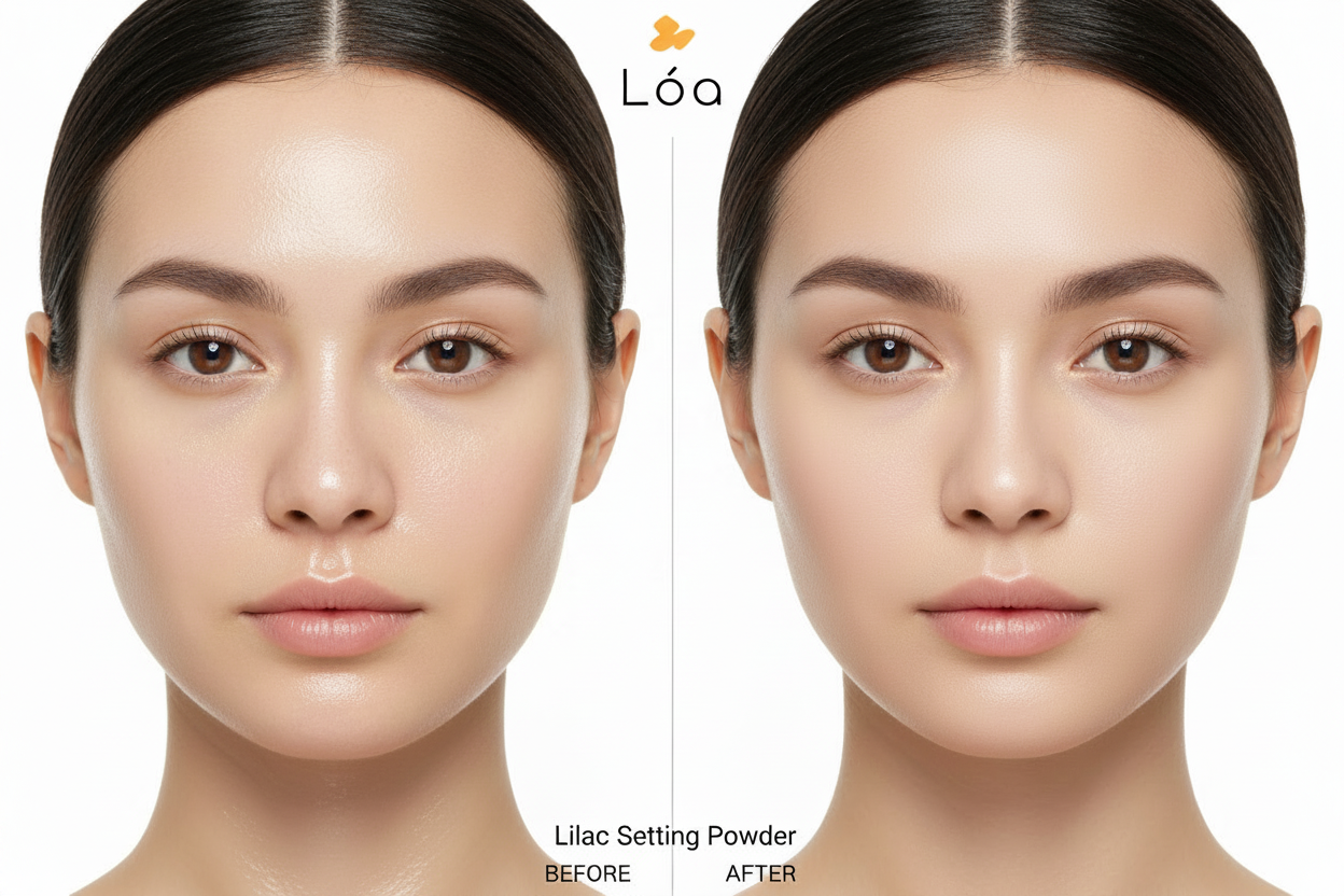 Oil Control Setting Powder Lilac - Before & After Glossy