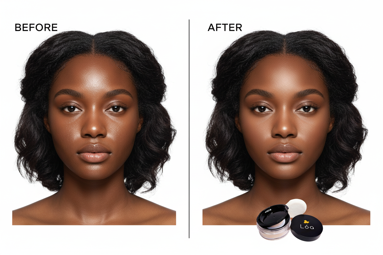 Oil Control Setting Powder Strata - Before & After Dark Skin