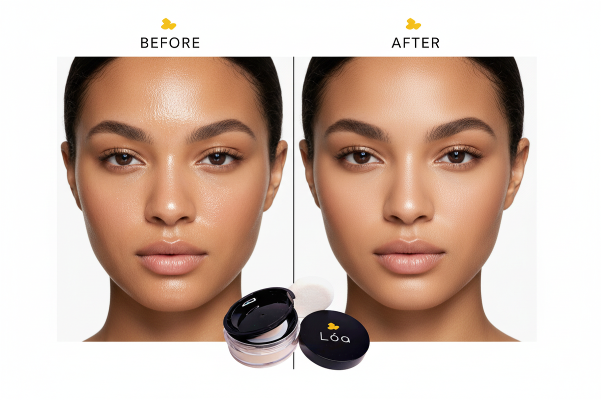 Oil Control Setting Powder Strata - Before & After