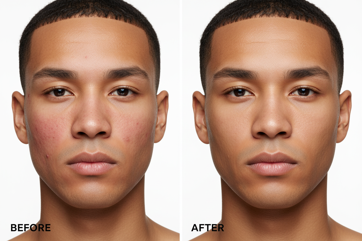 Skin Perfector Green Primer - Before & After Male