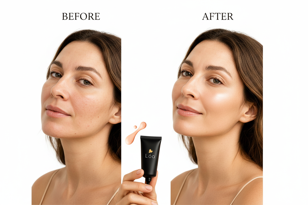 Zero Pores Primer - Before & After Tan Skin